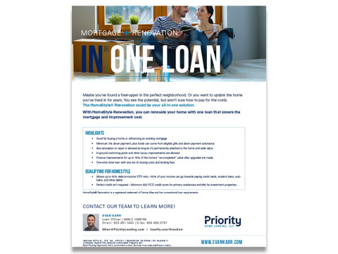 Conventional Homestyle Renovation Loan