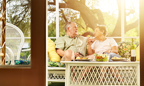 Elderly couple on a porch