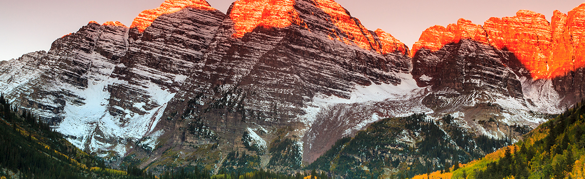 Maroon Bells at Sunrise on White River