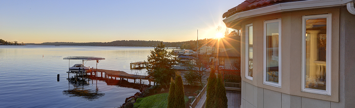 Washington lakehouse view