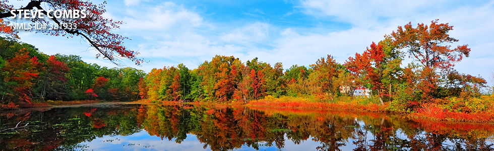 Lakeside view in autumn